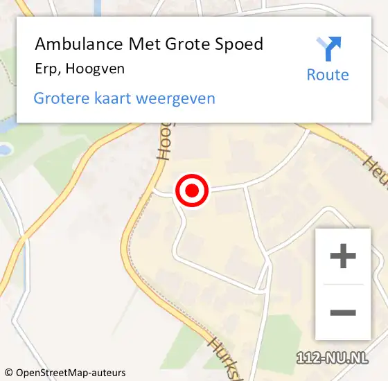 Locatie op kaart van de 112 melding: Ambulance Met Grote Spoed Naar Erp, Hoogven op 28 januari 2016 21:50