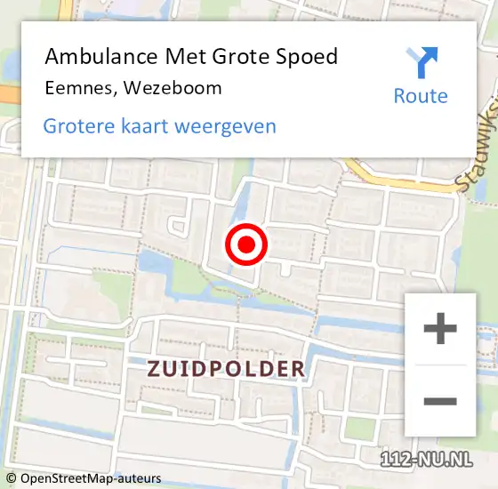Locatie op kaart van de 112 melding: Ambulance Met Grote Spoed Naar Eemnes, Wezeboom op 30 januari 2016 11:49