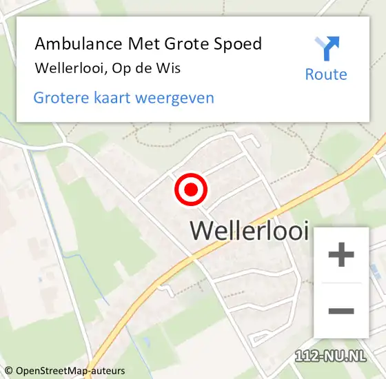 Locatie op kaart van de 112 melding: Ambulance Met Grote Spoed Naar Wellerlooi, Op de Wis op 30 januari 2016 13:19