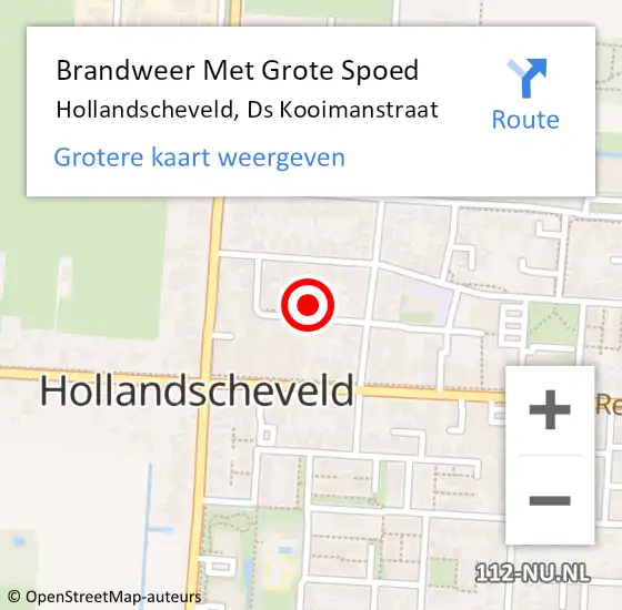 Locatie op kaart van de 112 melding: Brandweer Met Grote Spoed Naar Hollandscheveld, Ds Kooimanstraat op 30 januari 2016 18:26
