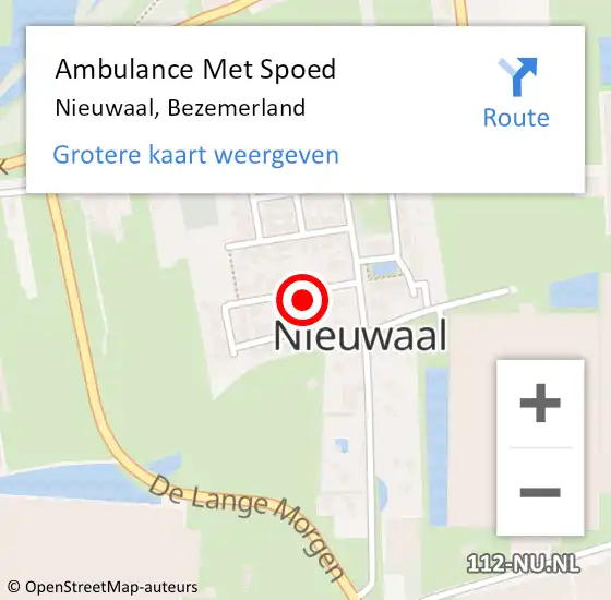 Locatie op kaart van de 112 melding: Ambulance Met Spoed Naar Nieuwaal, Bezemerland op 1 februari 2016 03:15