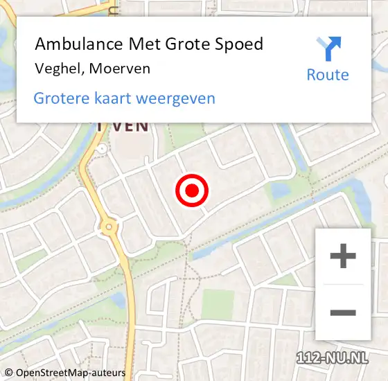 Locatie op kaart van de 112 melding: Ambulance Met Grote Spoed Naar Veghel, Moerven op 1 februari 2016 12:06