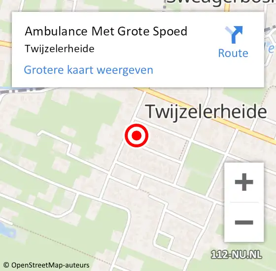 Locatie op kaart van de 112 melding: Ambulance Met Grote Spoed Naar Twijzelerheide op 14 september 2013 22:45