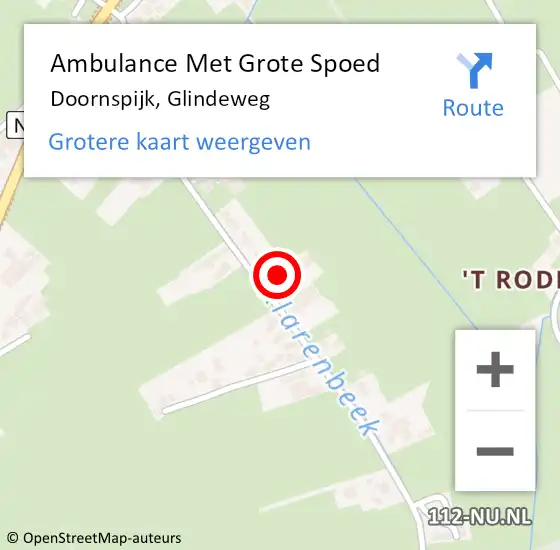 Locatie op kaart van de 112 melding: Ambulance Met Grote Spoed Naar Doornspijk, Glindeweg op 1 februari 2016 17:19