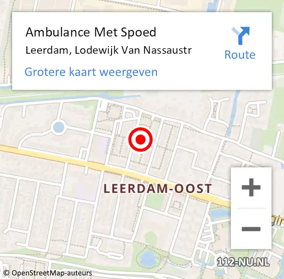 Locatie op kaart van de 112 melding: Ambulance Met Spoed Naar Leerdam, Lodewijk Van Nassaustr op 1 februari 2016 19:56