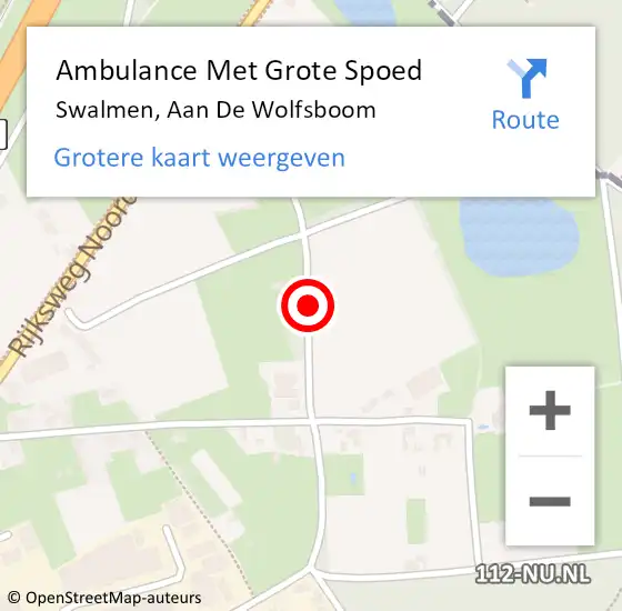 Locatie op kaart van de 112 melding: Ambulance Met Grote Spoed Naar Swalmen, Aan De Wolfsboom op 2 februari 2016 08:20