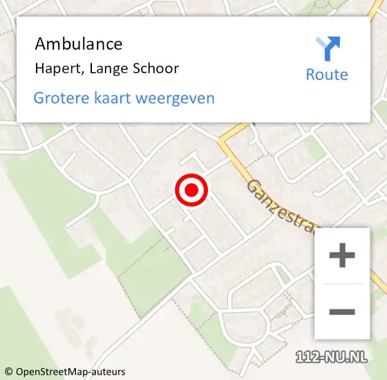 Locatie op kaart van de 112 melding: Ambulance Hapert, Lange Schoor op 2 februari 2016 15:03