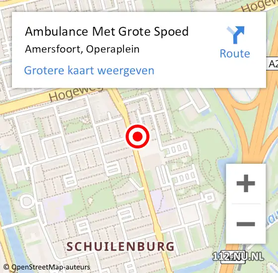 Locatie op kaart van de 112 melding: Ambulance Met Grote Spoed Naar Amersfoort, Operaplein op 3 februari 2016 10:59