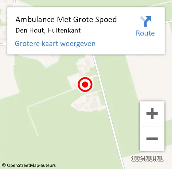 Locatie op kaart van de 112 melding: Ambulance Met Grote Spoed Naar Den Hout, Hultenkant op 3 februari 2016 12:59