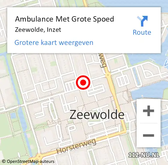 Locatie op kaart van de 112 melding: Ambulance Met Grote Spoed Naar Zeewolde, Inzet op 4 februari 2016 07:32