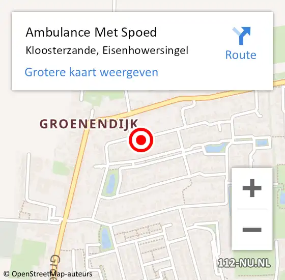 Locatie op kaart van de 112 melding: Ambulance Met Spoed Naar Kloosterzande, Eisenhowersingel op 5 februari 2016 11:24