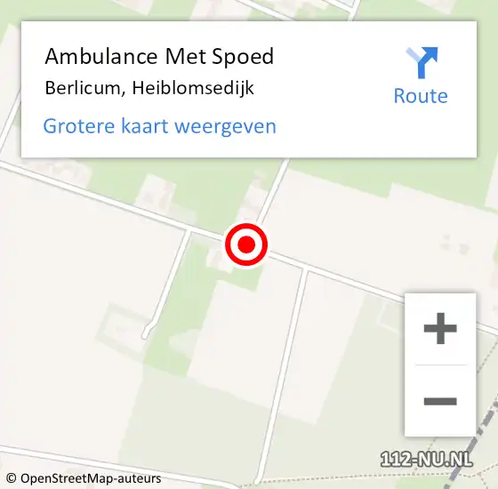 Locatie op kaart van de 112 melding: Ambulance Met Spoed Naar Berlicum, Heiblomsedijk op 5 februari 2016 17:38