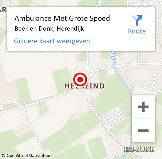 Locatie op kaart van de 112 melding: Ambulance Met Grote Spoed Naar Beek en Donk, Herendijk op 5 februari 2016 22:48