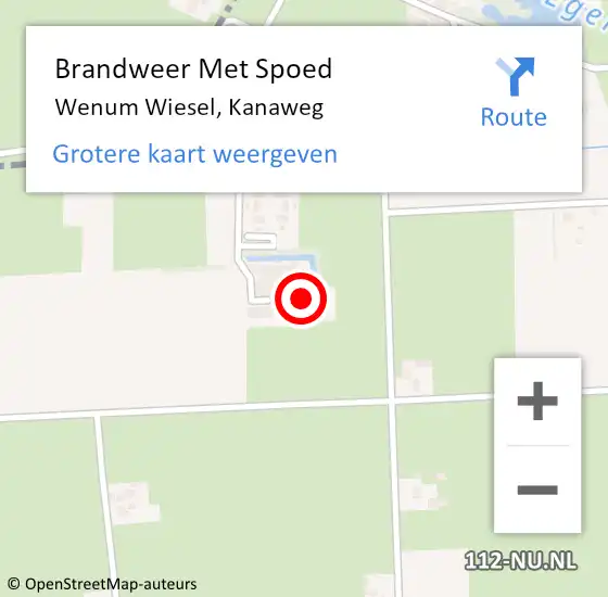 Locatie op kaart van de 112 melding: Brandweer Met Spoed Naar Wenum Wiesel, Kanaweg op 6 februari 2016 14:04