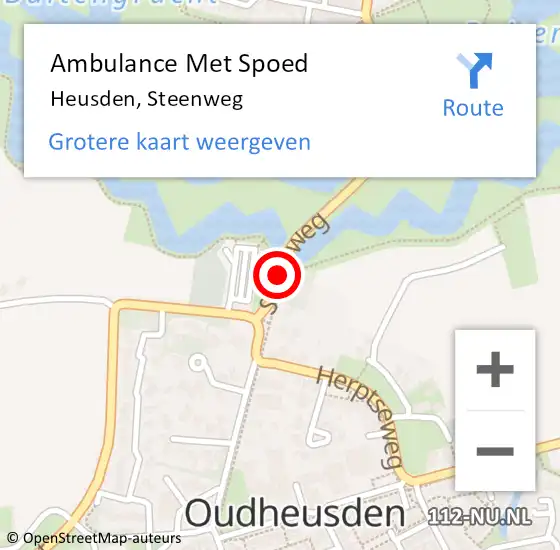 Locatie op kaart van de 112 melding: Ambulance Met Spoed Naar Heusden, Steenweg op 6 februari 2016 15:01