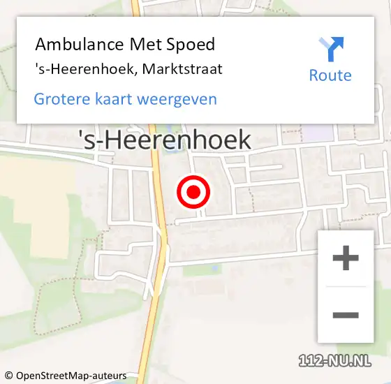 Locatie op kaart van de 112 melding: Ambulance Met Spoed Naar 's-Heerenhoek, Marktstraat op 6 februari 2016 23:27