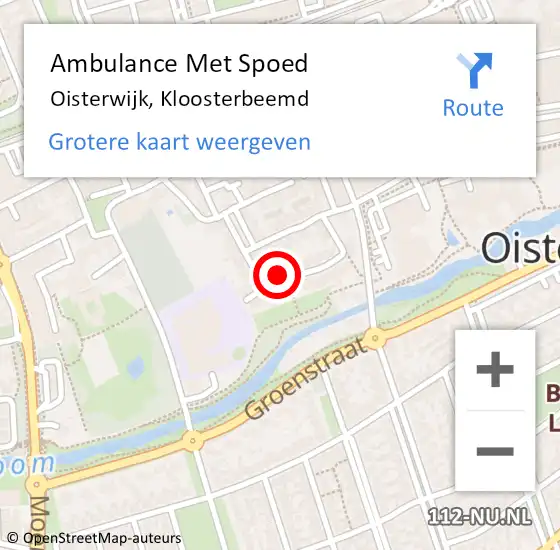 Locatie op kaart van de 112 melding: Ambulance Met Spoed Naar Oisterwijk, Kloosterbeemd op 7 februari 2016 08:26