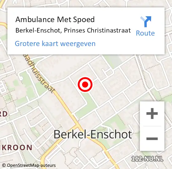 Locatie op kaart van de 112 melding: Ambulance Met Spoed Naar Berkel-Enschot, Prinses Christinastraat op 7 februari 2016 11:20
