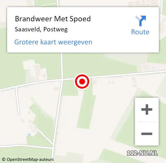Locatie op kaart van de 112 melding: Brandweer Met Spoed Naar Saasveld, Postweg op 8 februari 2016 04:55