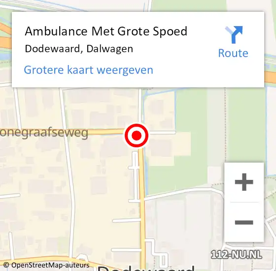 Locatie op kaart van de 112 melding: Ambulance Met Grote Spoed Naar Dodewaard, Dalwagen op 9 februari 2016 14:58