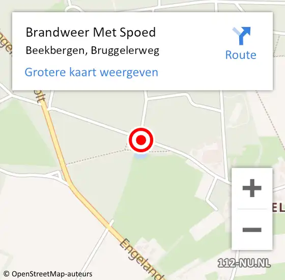 Locatie op kaart van de 112 melding: Brandweer Met Spoed Naar Beekbergen, Bruggelerweg op 5 december 2013 17:27