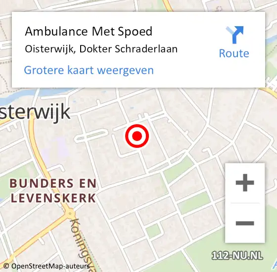 Locatie op kaart van de 112 melding: Ambulance Met Spoed Naar Oisterwijk, Dokter Schraderlaan op 10 februari 2016 13:58