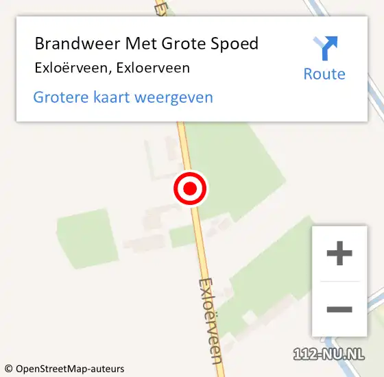 Locatie op kaart van de 112 melding: Brandweer Met Grote Spoed Naar Exloërveen, Exloerveen op 11 februari 2016 09:30