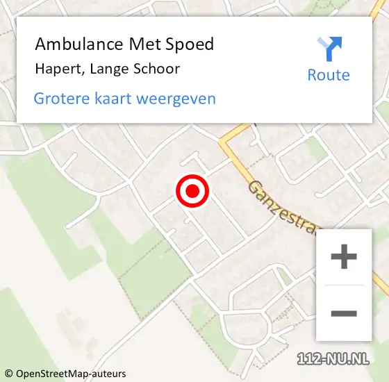Locatie op kaart van de 112 melding: Ambulance Met Spoed Naar Hapert, Lange Schoor op 11 februari 2016 16:51