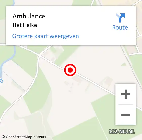 Locatie op kaart van de 112 melding: Ambulance Het Heike op 5 december 2013 18:51
