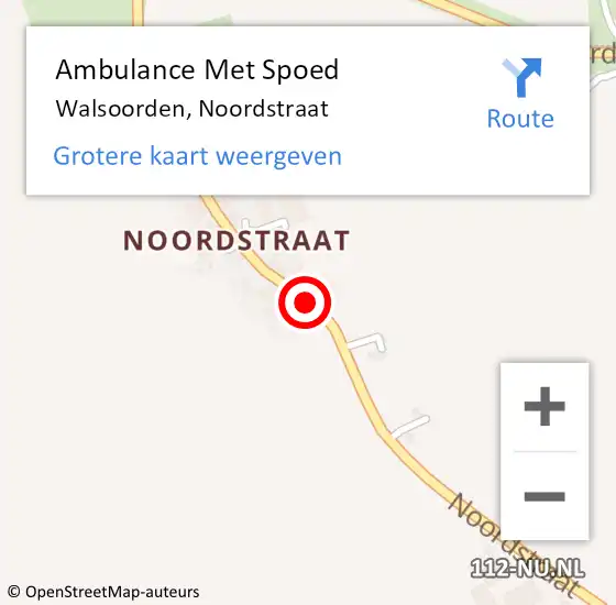 Locatie op kaart van de 112 melding: Ambulance Met Spoed Naar Walsoorden, Noordstraat op 12 februari 2016 14:01