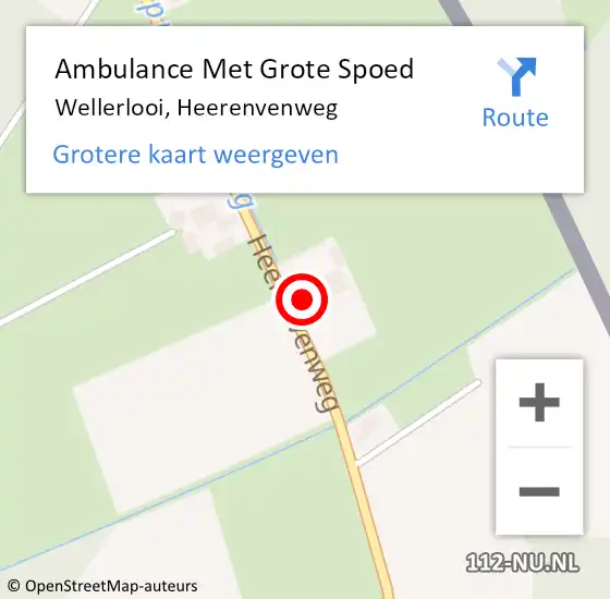 Locatie op kaart van de 112 melding: Ambulance Met Grote Spoed Naar Wellerlooi, Heerenvenweg op 13 februari 2016 16:33