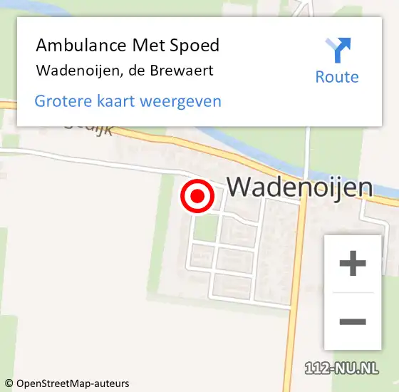 Locatie op kaart van de 112 melding: Ambulance Met Spoed Naar Wadenoijen, de Brewaert op 16 februari 2016 07:23
