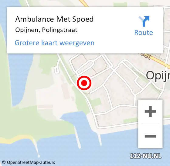 Locatie op kaart van de 112 melding: Ambulance Met Spoed Naar Opijnen, Polingstraat op 16 februari 2016 23:41