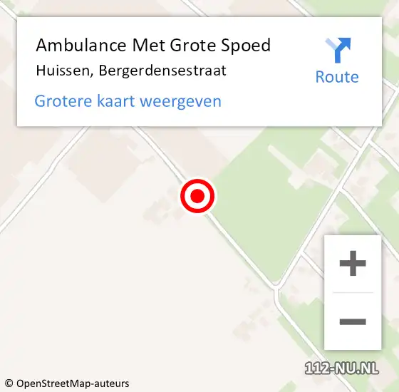 Locatie op kaart van de 112 melding: Ambulance Met Grote Spoed Naar Huissen, Bergerdensestraat op 17 februari 2016 14:31
