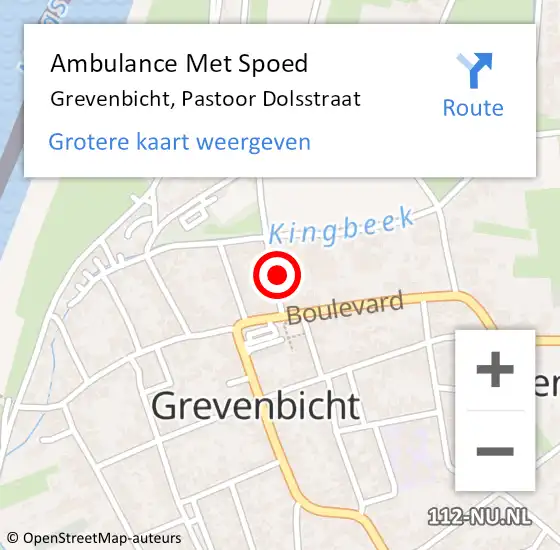 Locatie op kaart van de 112 melding: Ambulance Met Spoed Naar Grevenbicht, Pastoor Dolsstraat op 6 december 2013 09:26