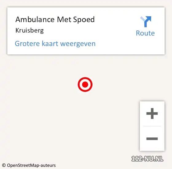 Locatie op kaart van de 112 melding: Ambulance Met Spoed Naar Kruisberg op 18 februari 2016 07:55