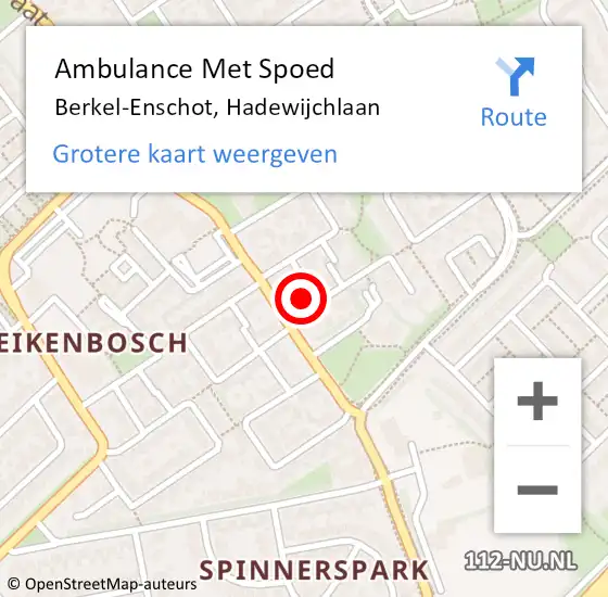 Locatie op kaart van de 112 melding: Ambulance Met Spoed Naar Berkel-Enschot, Hadewijchlaan op 18 februari 2016 17:04