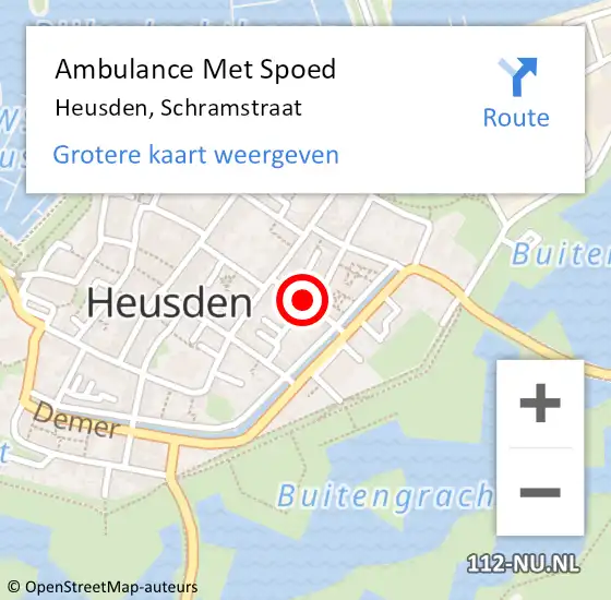 Locatie op kaart van de 112 melding: Ambulance Met Spoed Naar Heusden, Schramstraat op 19 februari 2016 10:53
