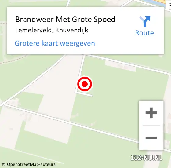 Locatie op kaart van de 112 melding: Brandweer Met Grote Spoed Naar Lemelerveld, Knuvendijk op 19 februari 2016 13:05