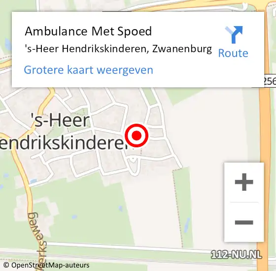 Locatie op kaart van de 112 melding: Ambulance Met Spoed Naar 's-Heer Hendrikskinderen, Zwanenburg op 19 februari 2016 13:22