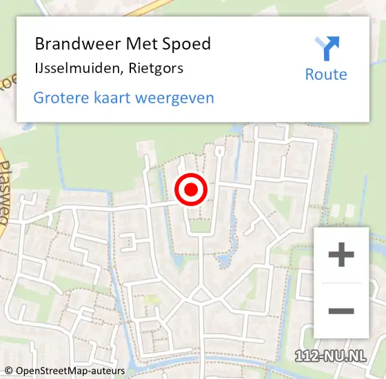 Locatie op kaart van de 112 melding: Brandweer Met Spoed Naar IJsselmuiden, Rietgors op 20 februari 2016 01:14
