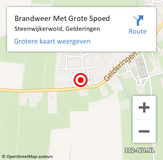 Locatie op kaart van de 112 melding: Brandweer Met Grote Spoed Naar Steenwijkerwold, Gelderingen op 20 februari 2016 13:45