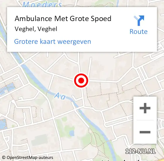 Locatie op kaart van de 112 melding: Ambulance Met Grote Spoed Naar Veghel, Clercxstraat op 20 februari 2016 21:51