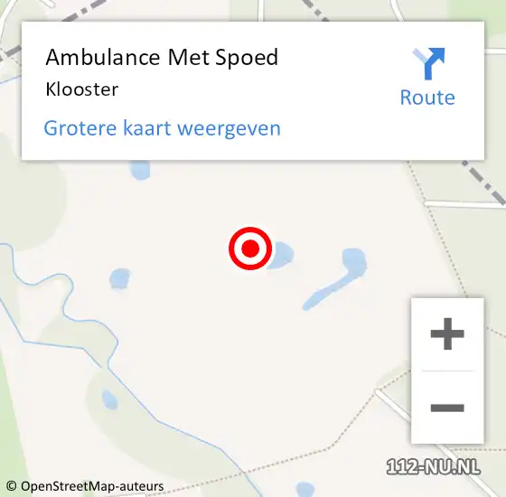 Locatie op kaart van de 112 melding: Ambulance Met Spoed Naar Klooster op 21 februari 2016 03:43