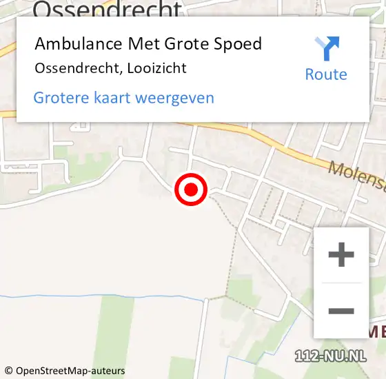 Locatie op kaart van de 112 melding: Ambulance Met Grote Spoed Naar Ossendrecht, Looizicht op 21 februari 2016 09:24