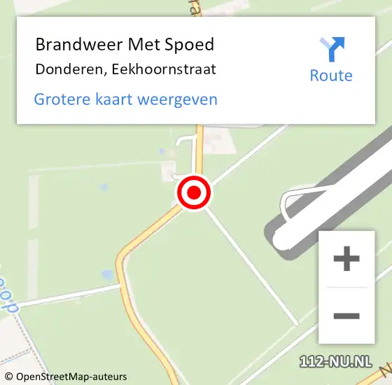 Locatie op kaart van de 112 melding: Brandweer Met Spoed Naar Donderen, Eekhoornstraat op 6 december 2013 18:14