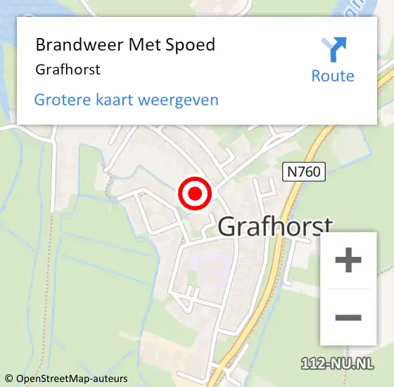 Locatie op kaart van de 112 melding: Brandweer Met Spoed Naar Grafhorst op 23 februari 2016 22:44