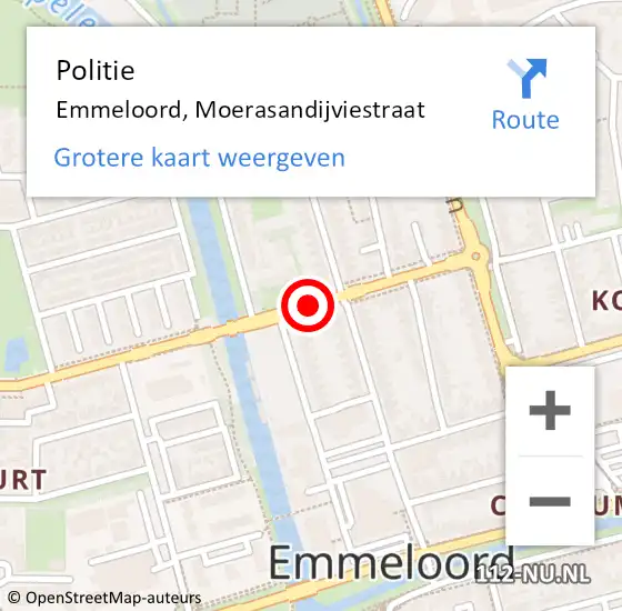 Locatie op kaart van de 112 melding: Politie Emmeloord, Moerasandijviestraat op 24 februari 2016 07:32