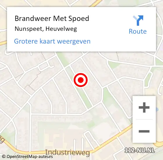 Locatie op kaart van de 112 melding: Brandweer Met Spoed Naar Nunspeet, Heuvelweg op 25 februari 2016 20:34