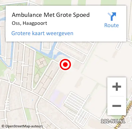 Locatie op kaart van de 112 melding: Ambulance Met Grote Spoed Naar Oss, Haagpoort op 26 februari 2016 07:08